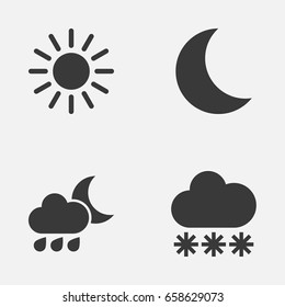 Air Icons Set. Collection Of Nightly, Moon, Snowy And Other Elements. Also Includes Symbols Such As Hate, Nightly, Cloud. Air Icons Set. Collection Of Nightly, Moon, Snowy And Other Elements. Also Includes Symbols Such As Hate, Nightly, Cloud.