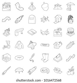 Air icons set. Outline set of 36 air vector icons for web isolated on white background