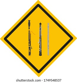 air instruments on white background