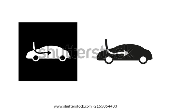 Air intake path\
icon. Car air conditioning icon. Silhouette and linear original\
logo. Simple outline style sign icon. Vector illustration isolated\
on white background. EPS\
10