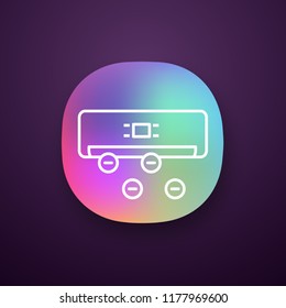 Air ionizer app icon. Ionization. Air conditioner with ions. UI/UX user interface. Web or mobile application. Vector isolated illustration