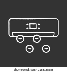 Air ionizer chalk icon. Ionization. Air conditioner with ions. Isolated vector chalkboard illustration