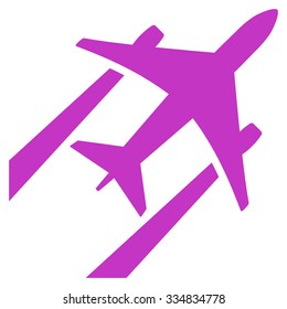 Air Jet Trace vector icon. Style is flat violet symbol, rounded angles, white background.