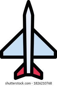 air jet vector flat color icon 