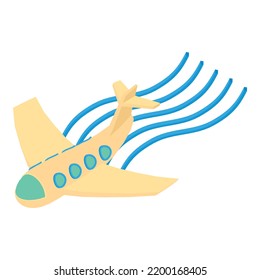 Air Journey Icon Isometric Vector. Modern Passenger Aircraft In Airflow Icon. Flight, Tourism, Travel