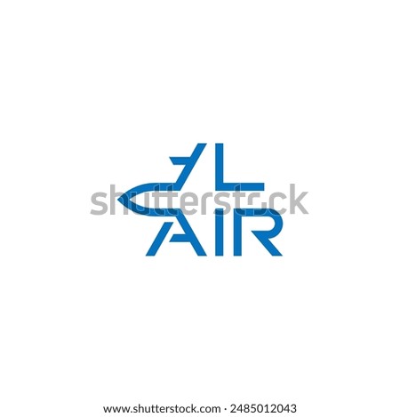 Air letters, airplane concept. Typography logo design.