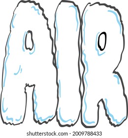 Tipografía de letras AIR que contiene efecto cielo 