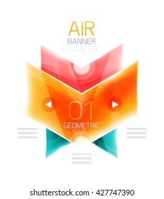 Air light glossy design of arrows. Web info box or ui menu element. Vector