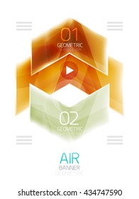 Diseño brillante de flechas con luz de aire. cuadro de información Web o elemento de menú ui. Vector