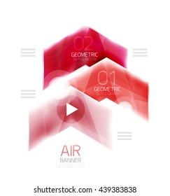 Diseño brillante de flechas con luz de aire. cuadro de información Web o elemento de menú ui. Vector