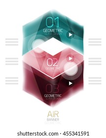 Air light glossy design of arrows. Web info box or ui menu element. Vector