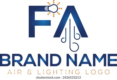 air and lighting , air condition vector logo design for download
