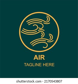 Air line art badge logo icon template vector ilustration design. Company emblem logo concept