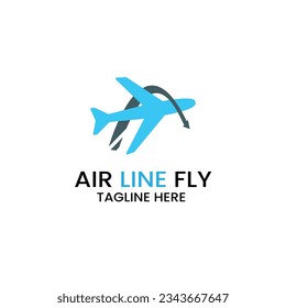 Air Line Fly Travel Agency Logo aeroplane vector illustration tourist palne travel company brand 