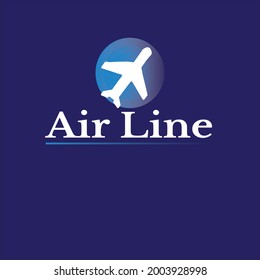 Logo der Luftlinie für negatives Leerzeichen