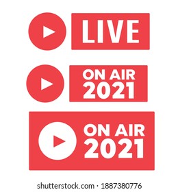 Air live sign. Live Streaming icon vector 