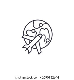 Air logistics linear icon concept. Air logistics line vector sign, symbol, illustration.