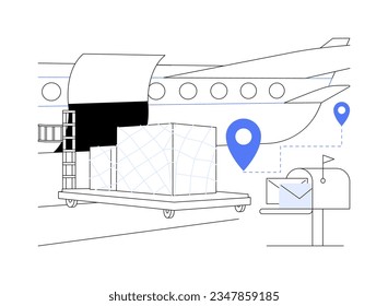Air mail abstract concept vector illustration. Express air delivery service, export and import business, worldwide transportation and shipping, foreign trade industry abstract metaphor.