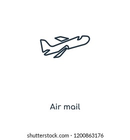 Air mail concept line icon. Linear Air mail concept outline symbol design. This simple element illustration can be used for web and mobile UI/UX.