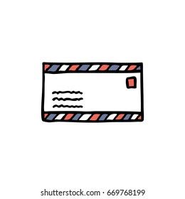 air mail doodle icon