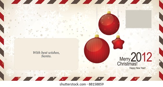 Air mail envelope, Christmas design. C6-C5 format