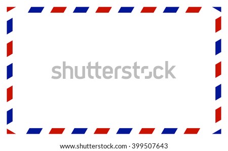 Air mail envelope, isolated on white background, vector illustration.