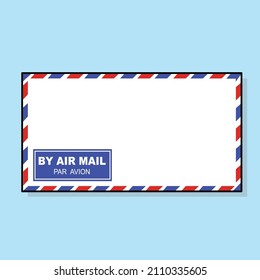 air mail flat vector, post stampt, air mail frame, air mail with stamp, par avion mail,  airmail envelope with letter vector, message, mockup templete