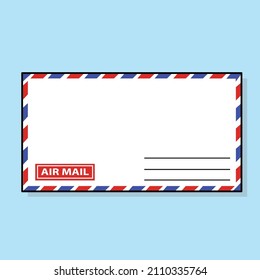 air mail flat vector, post stampt, air mail frame, air mail with stamp, par avion mail,  airmail envelope with letter vector, message, mockup templete