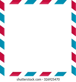 Air mail frame on white background