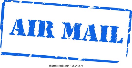 Air mail grungy rubber stamp