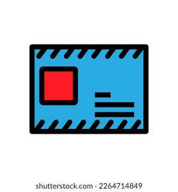 Air mail icon line isolated on white background. Black flat thin icon on modern outline style. Linear symbol and editable stroke. Simple and pixel perfect stroke vector illustration
