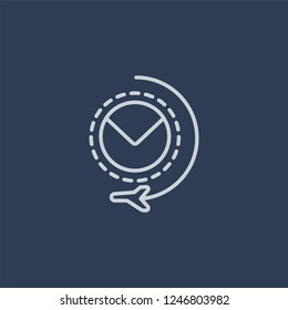 Air mail icon. Air mail linear design concept from Delivery and logistic collection. Simple element vector illustration on dark blue background.