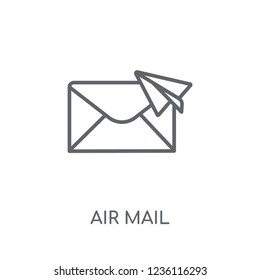 Air mail linear icon. Modern outline Air mail logo concept on white background from Delivery and logistics collection. Suitable for use on web apps, mobile apps and print media.