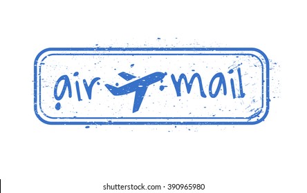 Air mail rubber stamp vector 