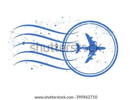 Air mail rubber stamp vector 