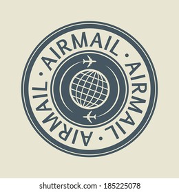 Air Mail sign or label, vector illustration