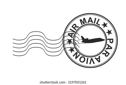 Air mail stamp. vector illustration