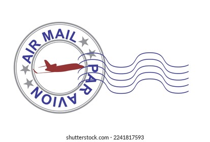 Air mail stamp. vector illustration