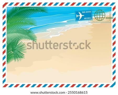 Air mail from vacation illustration