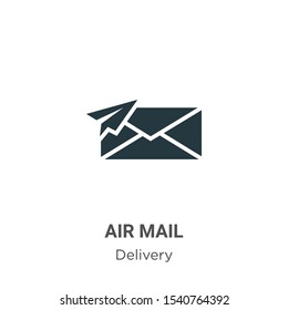 Air mail vector icon on white background. Flat vector air mail icon symbol sign from modern delivery collection for mobile concept and web apps design.