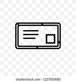Air mail vector linear icon isolated on transparent background, Air mail transparency concept can be used for web and mobile