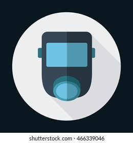 Air mask industrial security safety icon. Circle design. Colorful and flat illustration. Vector graphic