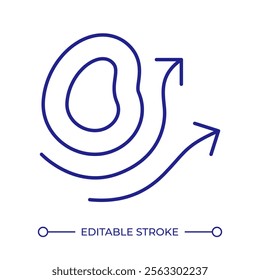 Air masses movement RGB color icon. Controlling atmospheric conditions. Aerology science research. Weather forecasting. Isolated vector illustration. Simple filled line drawing. Editable stroke