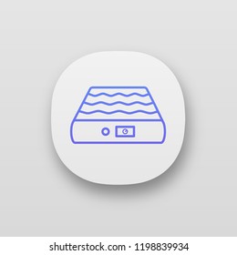 Air mattress app icon. UI/UX user interface. Air bed. Portable mattress for travel. Web or mobile application. Vector isolated illustration