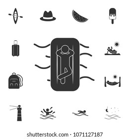 air mattress on the water icon. Detailed set of Summer illustrations. Premium quality graphic design icon. One of the collection icons for websites, web design, mobile app on white background
