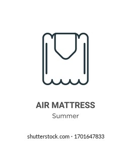 Vektorillustration-Symbol für Luftmatratzen. Dünnline schwarze Luftmatratze Symbol, einfache Vektorillustration aus bearbeitbarem Sommerkonzept, einzelne Strich auf weißem Hintergrund