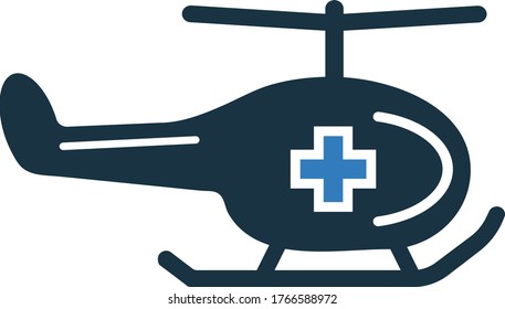 Air medical, transportation icon / vector graphics