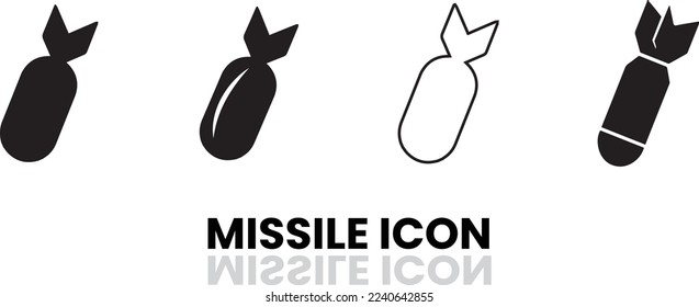 Air missile attack icons set. Outline set of air missile attack vector for web design