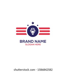 Air music logo template for company or brand