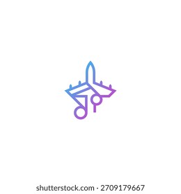 Air music note logo design.